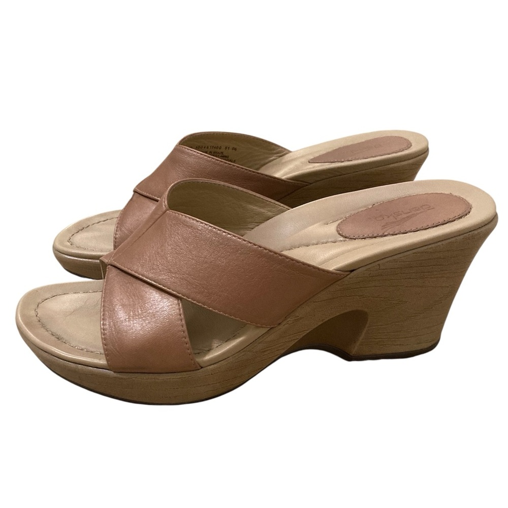 Dansko Neve Cross Strap Leather Sandals Tan 38 (7.5-8)